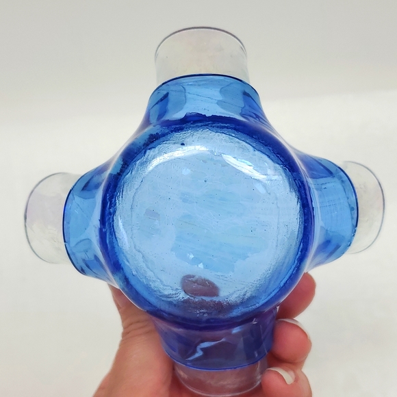 Vintage fused art glass  handkerchief  style tea light holder - Picture 6 of 7